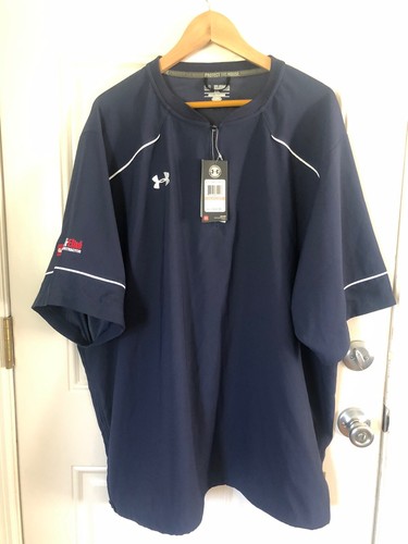 Short Sleeve Navy Cage Baseball Jacket 