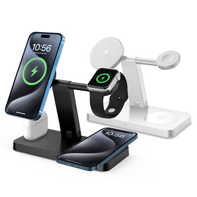 4In1 Magnetic Wireless Charger Dock Station For Apple Watch Ultra 9 8 iPhone 15