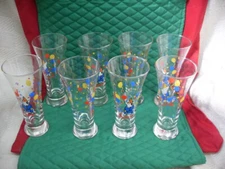 8 SPUDS MACKENZIE 1987 THE ORIGINAL PARTY ANIMAL BUD LIGHT BEER GLASSES #3426