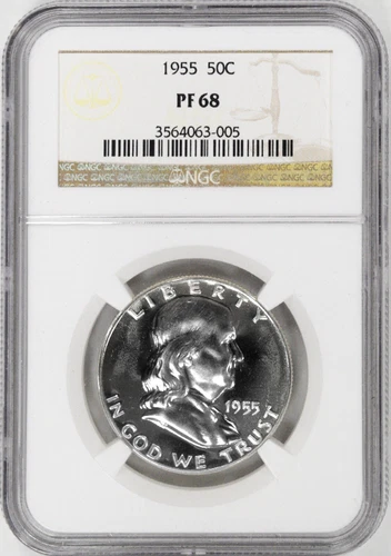 1955 Franklin Proof Silver Half Dollar 50c NGC PF68
