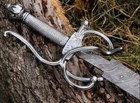 Marvelous Handmade Damascus Steel Medieval / Rapier Sword With Leather Sheath.