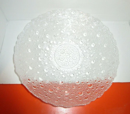 Vtg 💎 MCM PAVEL PANEK BOHEMIAN CZECH Bubble Boil GLASS BOWL SKLO UNION 11.5"