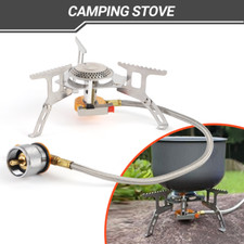 3700W Portable Backpacking Camping Gas Stove with Piezo Ignition, Burner, Case