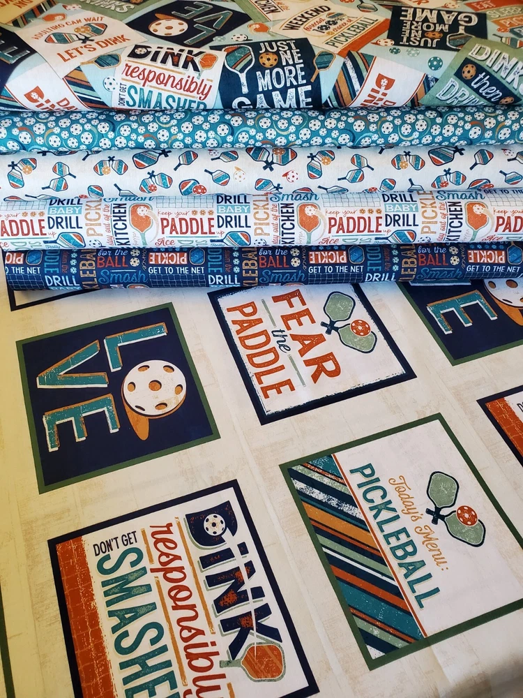 Pickleball Champ, Pickleball Paddles Fabric! 1 yd BTY•100% Cotton•Fast Ship! Pickleball Champ, Pickleball Paddles Fabric! 1 yd BTY•100% Cotton•Fast Ship!