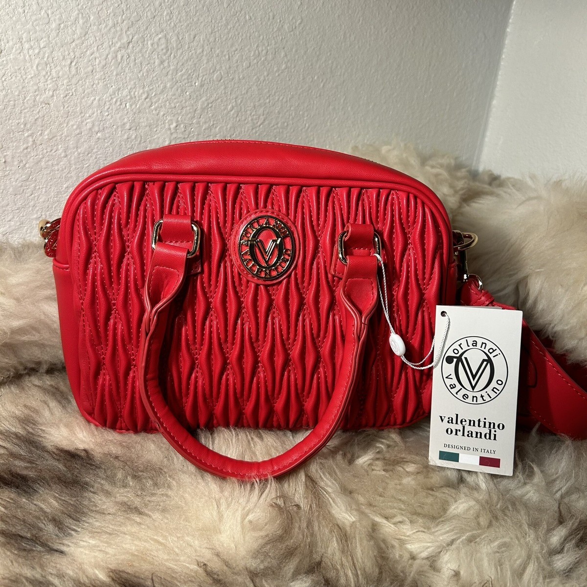 NWT Valentino Orlandi Satchel Crossbody Beautiful Red