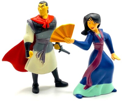 MULAN LI SHANG Figure Set WALT DISNEY Mulan Princess MOVIE PVC TOY  Playset!