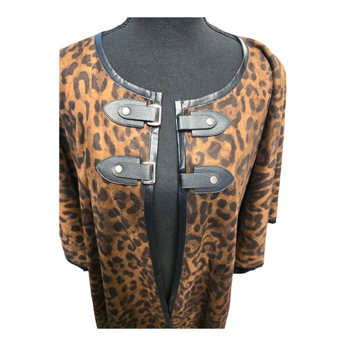 Chico's Leopard Marcy Ruana Bezug Damen Einheitsgröße Neu mit Etikett - Bild 2 von 10