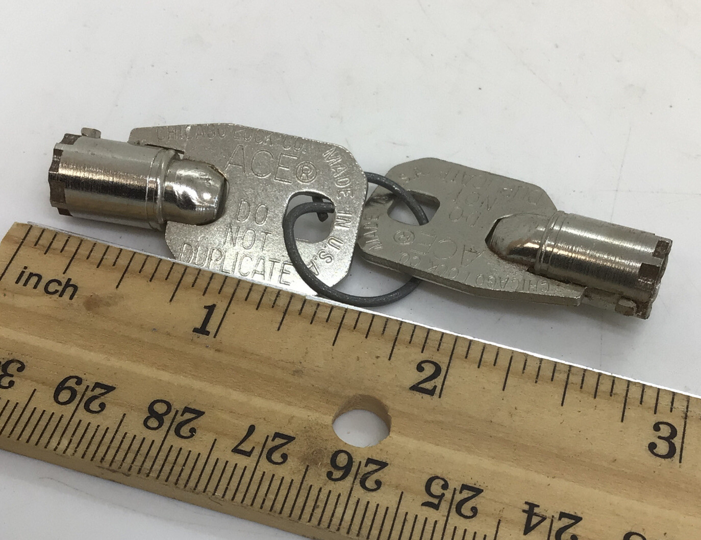 Matching Pair ACE Chicago Lock Vending Machine Keys Soda Coke Coca-Cola ...