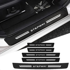 Stepway door sill  5pcs car sticker scuff protector anti plate carbon