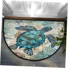 Half Round Door Mat Welcome Door Mats Rug for Front Door Indoor Sea Turtle