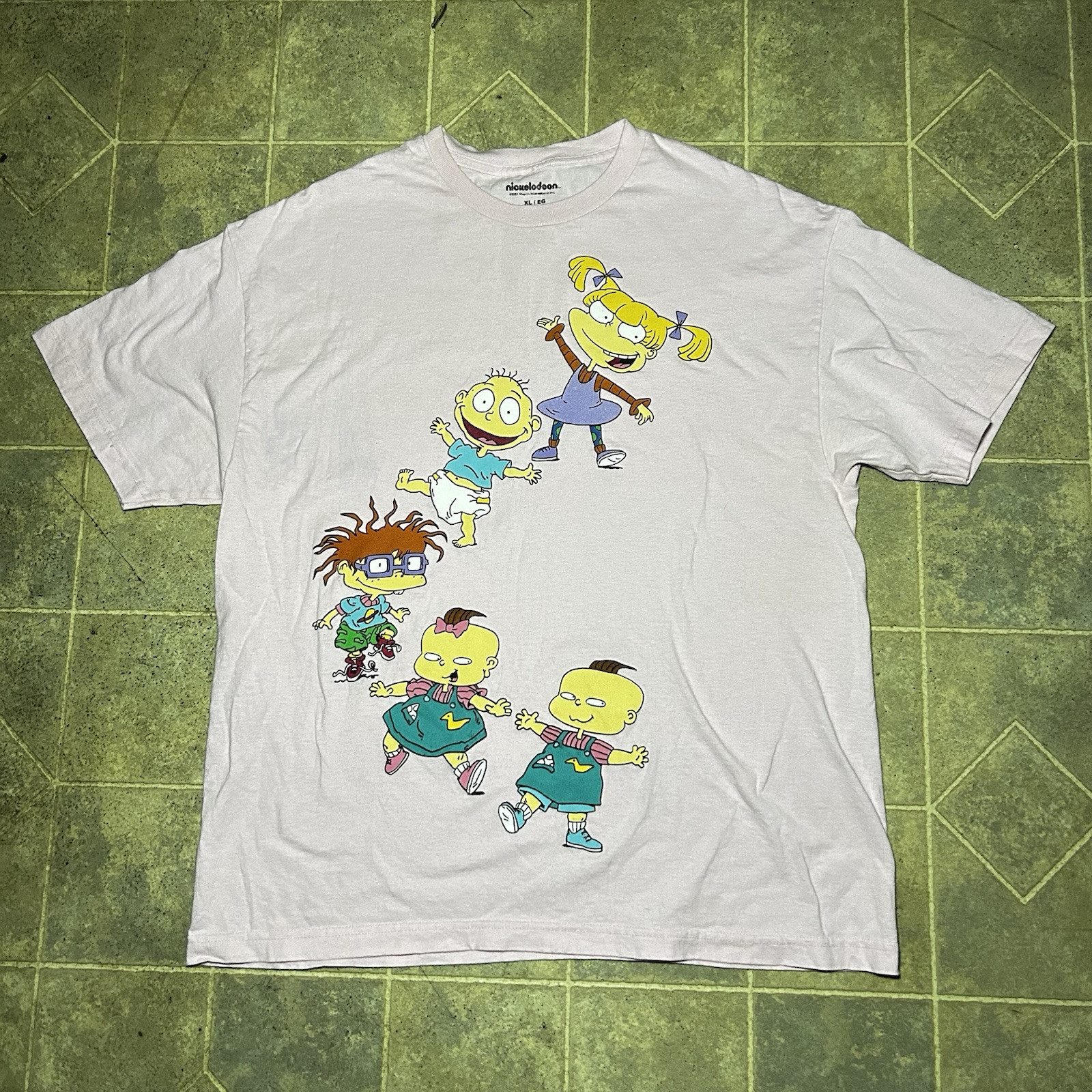 Rugrats Pink Tshirt Size Large. With Angelica. Tommy. Chuckie. Phil & Lil