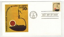 PUERTO RICO FDC 1608 BLACK BETTY OIL LAMP BY ANDREWS COLOR CACHET