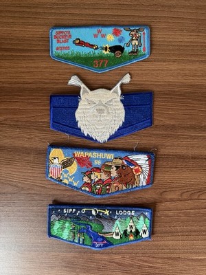 BSA Order Of The Arrow Pocket Flap Patches -  4 Pieces Wapashuwi - Sippo Lodge