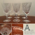 Set of 6 Vintage WATERFORD CRYSTAL Alana 6 oz Claret Wine Glasses 5-7/8" IRELAND