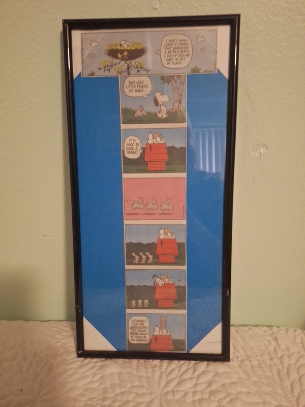 Snoopy Comic Strip "Too Many Friends" 14.5 X 7 In.