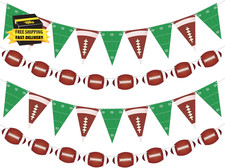 4 PCS Football Party Decorations Football Banner Flags Football Paper Garlands w