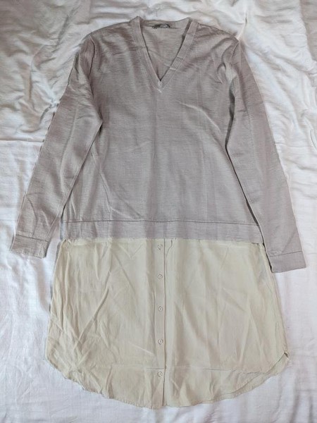 Women COS Sweater Grey Silk Wool 36