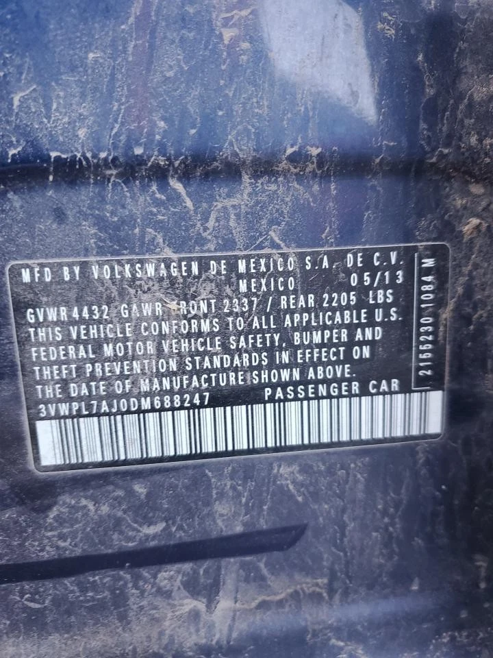 Used Hood fits: 2013 Volkswagen Jetta SW Grade B - Image 4 of 4