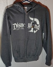 Disneyland Since 1955 Full Zip Hoodie Sweatshirt Gray Adult Small S Disney Parks