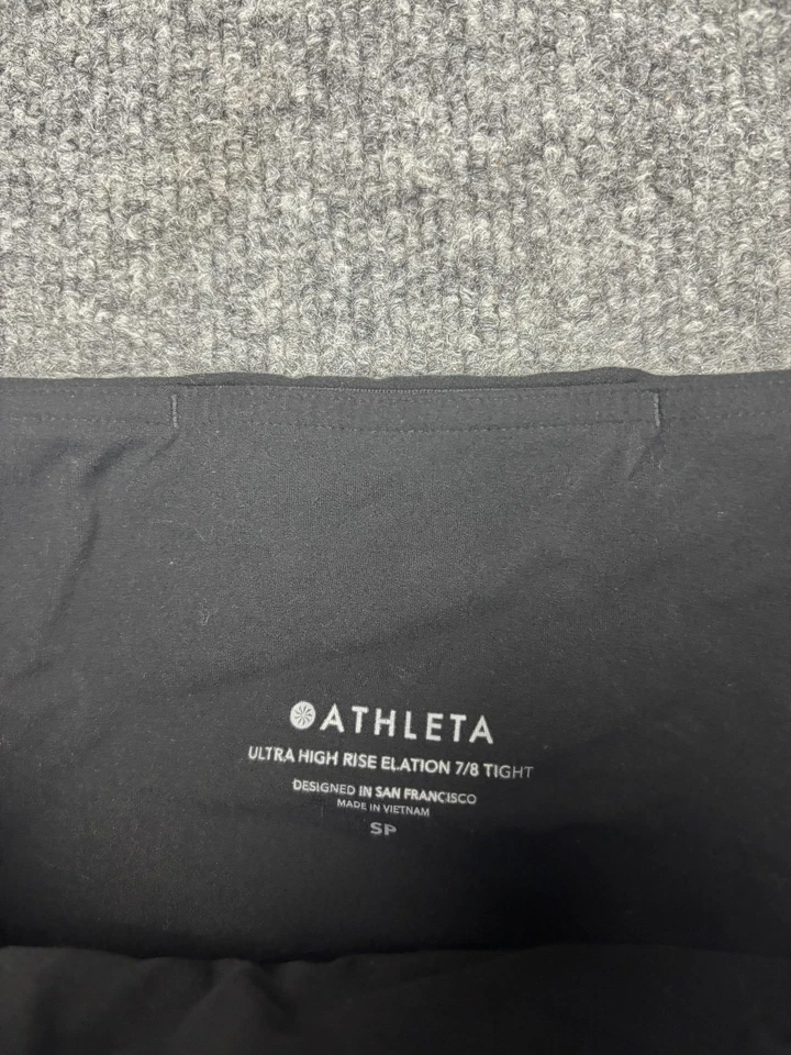 Leggings Athleta para mujer pequeños negros tiro ultra alto euforia 7/8 ajustados yoga gimnasio Foto 2 de 4