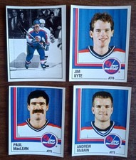 Panini HOCKEY '87 WINNIPEG JETS lot of 4 NHL Album Stickers