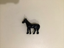 Old Enameled iron Hunting Riding Horse Paperweight Childs Toy Black YEAR OF THE