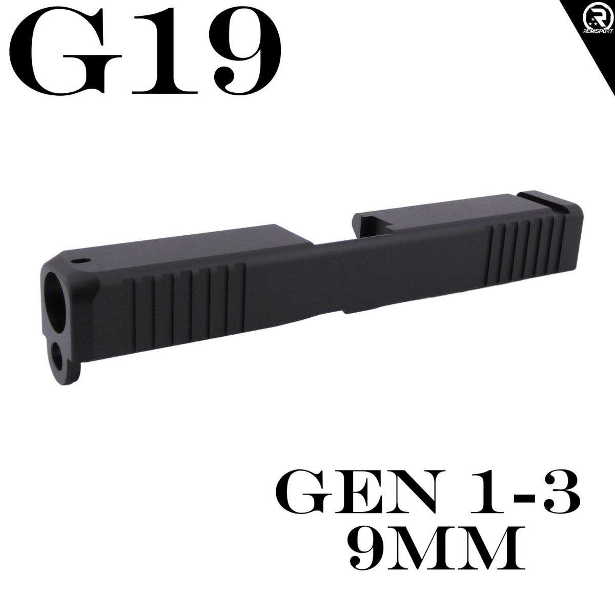 Remsport G19 Gen 3 Black Nitride Slide with Front and Rear