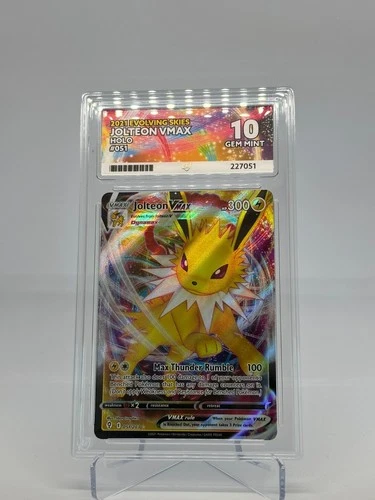 Pokemon TCG Jolteon VMAX 051/203 Evolving Skies Graded Ace 10