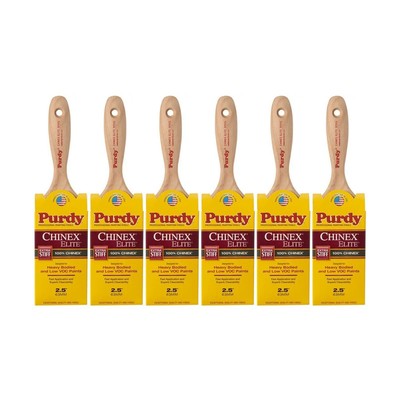 Genuine Purdy 6 Pack Chinex Elite Sprig Flat 2-1/2'' Paint Brushes 144581925-6PK