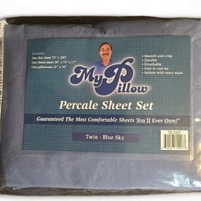 My Pillow Percale Sheet Set Twin Blue Sky New