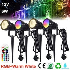 RGB Garden Spot Lights Mains Powered Spike Light Outdoor Landscape Spotlights