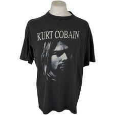 Nirvana T Shirt XL Men's Black Cotton Vintage Kurt Cobain Memorial 1990s Graphic