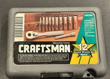 Craftsman Tools Usa 34782 12pc Metric 14 Drive Deep Socket Ratchet Set