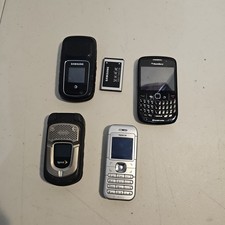 Vintage Cellphone Lot Blackberry Samsung Nokia Sprint Kyocera For Parts Only