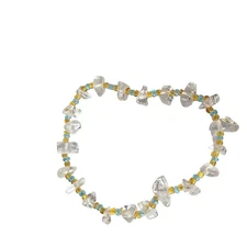 Boho Chic Gemstone Bracelet Irregular Clear Stones Colorful Beads Jewelry