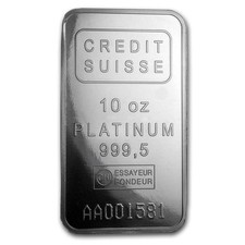 10 oz Platinum Bar - Credit Suisse (.9995 Fine, w/Assay) 2384.57 per troy oz