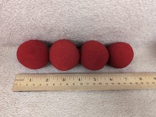 Four RED SUPER SOFT 2 Inch SPONGE BALLS - Magic Trick