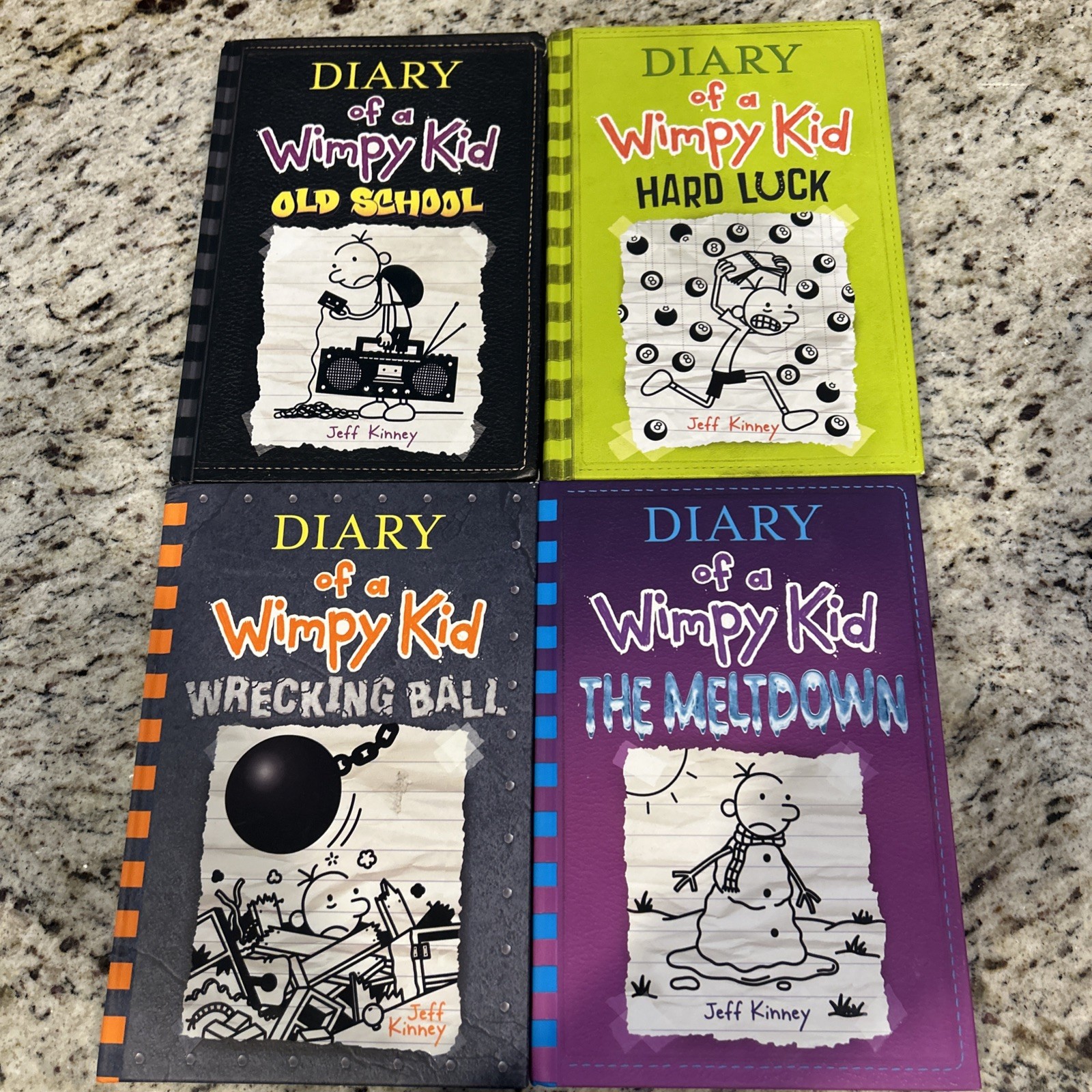 Lot of 4 Diary of a Wimpy Kid Hardcover Books #8,10,13,14 Jeff Kinney  VGUC