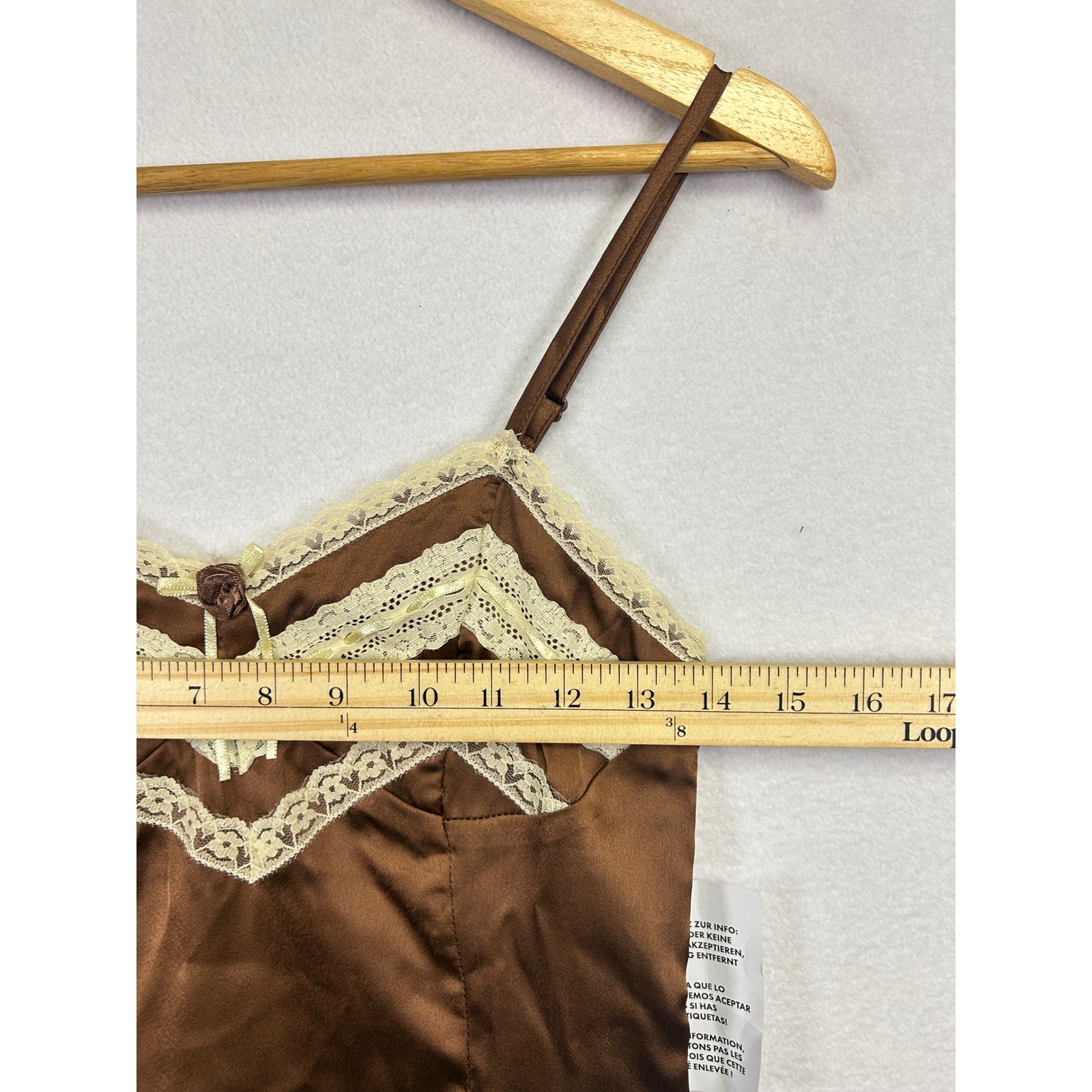 Reclaimed Vintage Brown Satin Lace Trimmed Camisole Top 4 Cottage Dainty