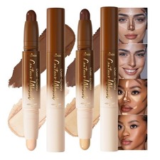 2Pcs Cream Contour Stick Face Body Makeup Dual Ended, Nude Light Beige Nude ...