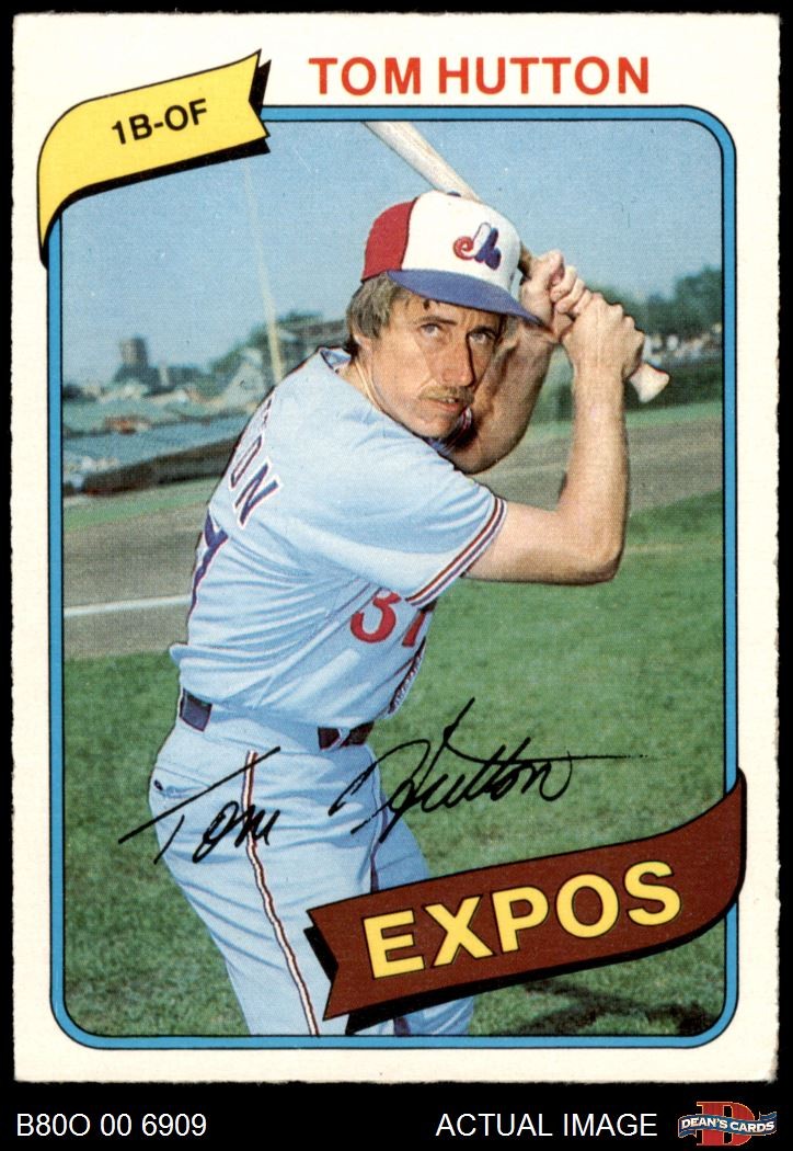 1980 O-Pee-Chee #219 Tom Hutton Expos DOUBLE-PRINT 6 - EX/MT