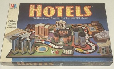 Vintage 1987 HOTELS Board Game Milton Bradley Real Estate Game - 100% Complete