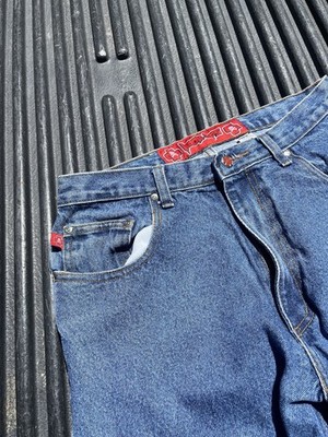 Vintage 90s Hookups Skateboard Jeans Made In USA Size 30 Blue Denim Vintage