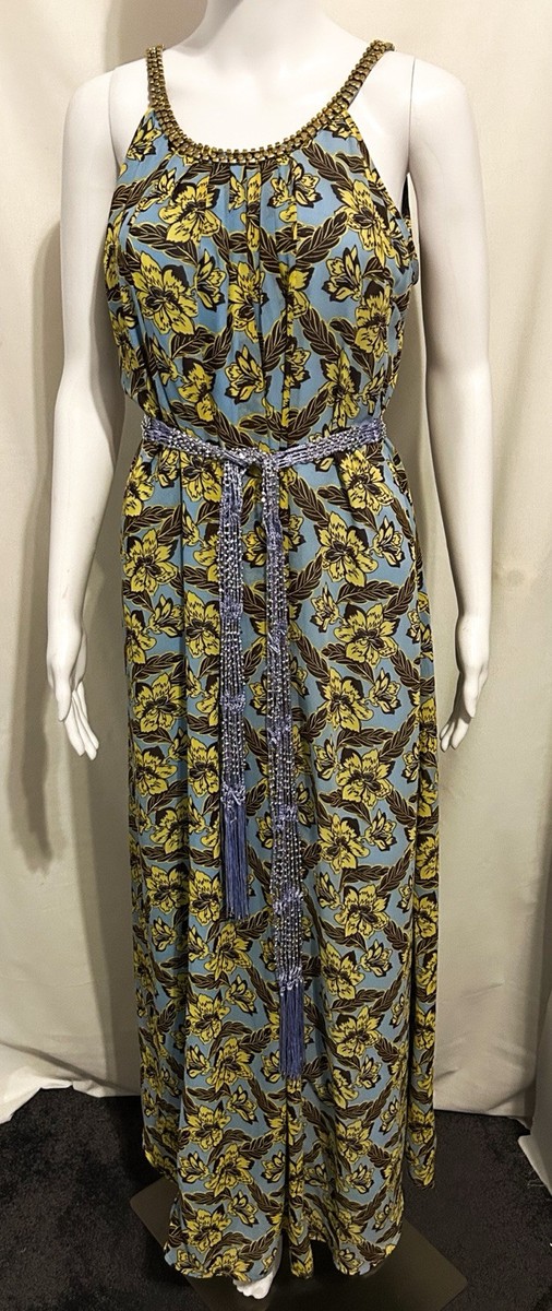 tropical fairy dress FARM Rio Green Tropical Dream Draped Organic Cotton Maxi Dress, Orange / S main image 1