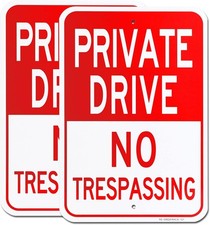 MUXYH Private Drive No Trespassing Sign 2 Pack, 12'' X 18X12in-2Pack, 2-Pack