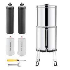 Gravity-fed Water Filter System,2.25G 304 Stainless-Steel Countertop Filtration