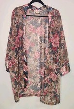 Victoria's Secret Vintage Gold Label Floral Short Kimono Robe Women's OS