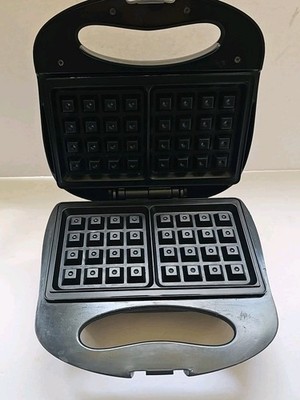 Chefmate Waffle Maker 760 Watt Small 4x10x10'' Portable Makes Two-4'' Waffles