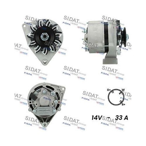 Alternateur Sidat A12BH0041A2 pour véhicules utilitaires Iveco