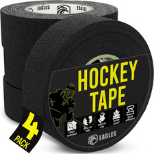 EAGLES 4 Pack Hockey Tape Black, White or Clear Multipurpose Durable Cloth or PV